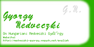 gyorgy medveczki business card